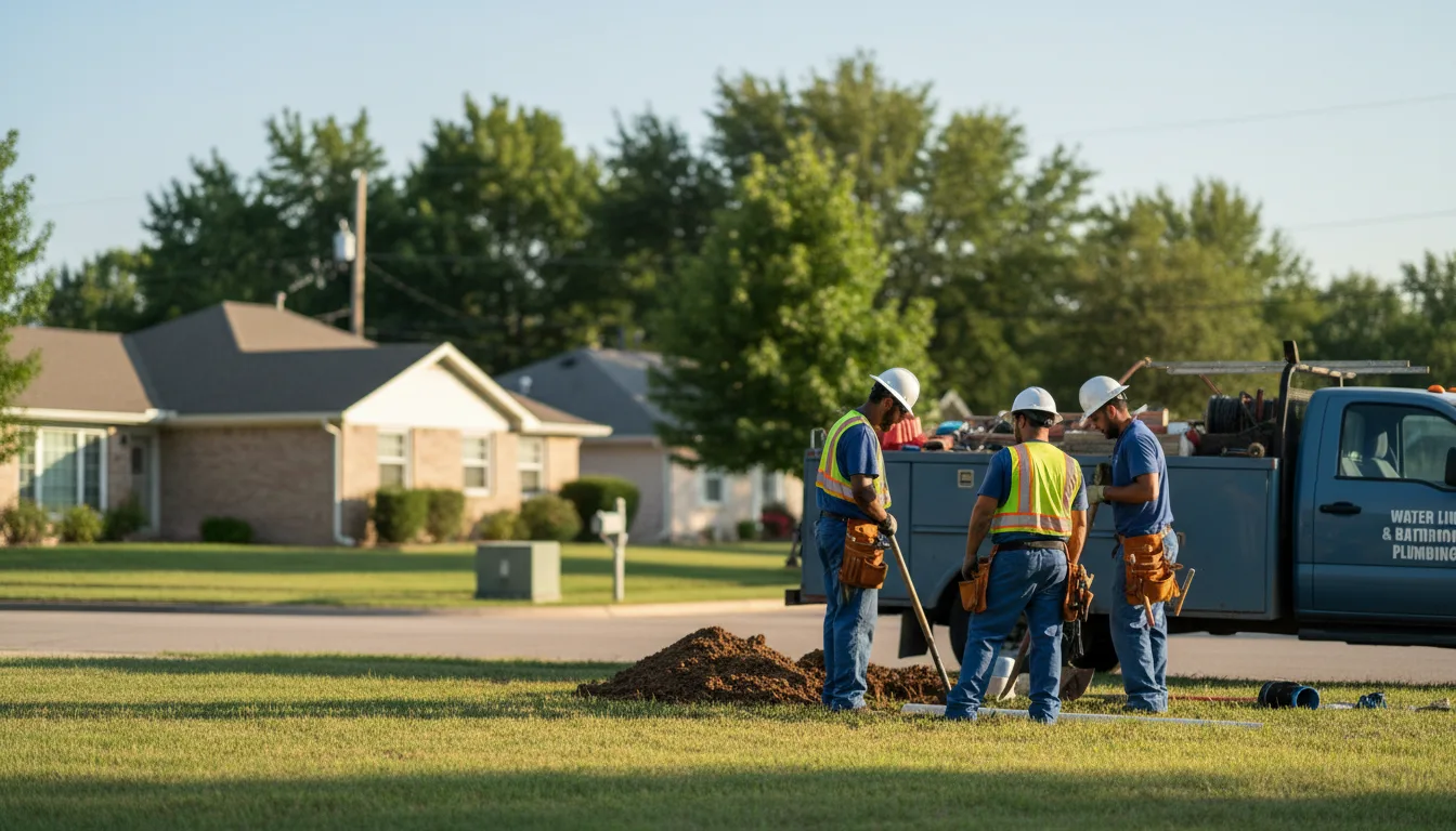 Residential water line and bathroom plumbing service in Argonia, KS